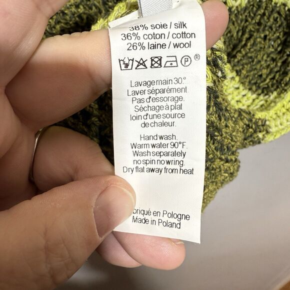 Pôles Maison Montagut Knit Cardigan Sweater Women’s Size Small Green Striped - Picture 7 of 8